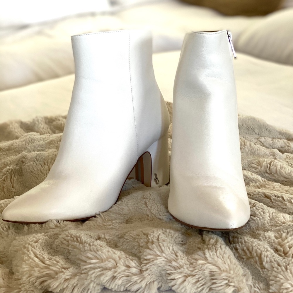 Sam Edelman off white booties. Worn once. Exc.